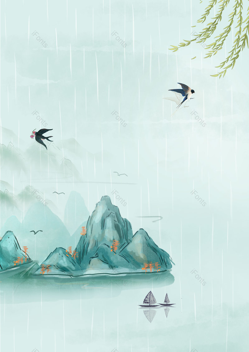 古风清明节中国风创意高清背景psd,插画/手绘图,插画/手绘图库,插画/手绘图下载,插画/手绘